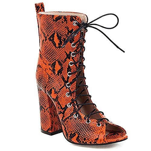 MDHANBK Zapatos de Verano para Mujer Mujer Peep Toe Boots Ladies Cross Strap Grueso tacón Alto talón Abierto Botas de Verano Sandalias