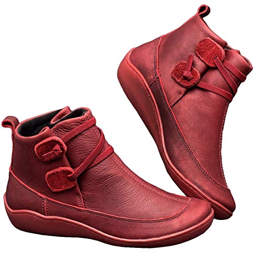 UMore Botín Militar para Mujer Botas de Nieve Zapatos para Invierno Mujer Piel Forradas Calientes Casual Calzado Antideslizante Botines…