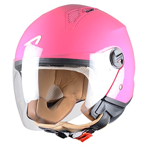 Astone Helmets Mini Jet Army Casco Jet, color Rosa (Rose Foncé), talla L