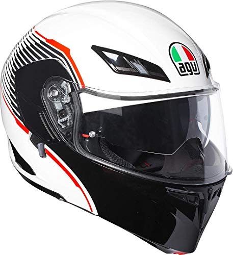 AGV Compact-St Vermont Blanco Negro Rojo Motocicleta Casco