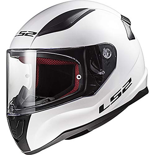 LS2 FF353 Rapid Casco de Moto Integral Scooter Motocicleta Bicicleta ECE 22-05 Aprobado Blanco Brillante S(55-56cm)