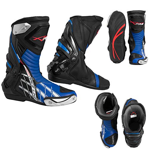 a-pro SRL Botas homologados CE Moto Quad Motocross Touring Deporte 41 EU Turquesa