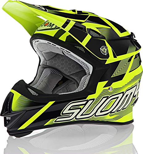 Suomy 8020838310975 Cascos, Unisex-Adult, Negro, Amarillo, (Fluorescent Yellow/Black), Large