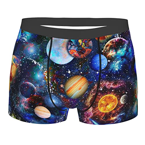 Calzoncillos tipo bóxer para hombre, de algodón, elástico, cómodo, suave, Universe Outer Galaxy Space