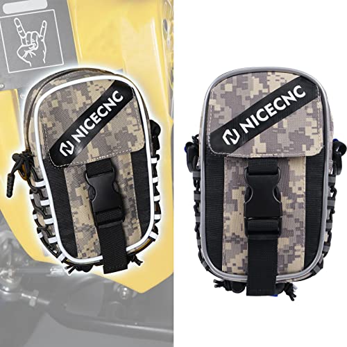 NICECNC Raptor 700 Bolsa para Guardabarros, ATV Almacenamiento Pequeño Bolso Banda Reflectante Cremallera Resistente al Agua, Compatible con Yamaha Raptor 700 ATV Accesorios Bolsa, Camo