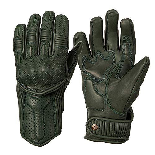 GOLDTOP Guantes de cuero para motocicleta de seda y sin forro, aprobados por la CE, de piel [3 colores!] | Knox CE blindados flotantes nudillos protección perforados sin forrar guantes de verano,