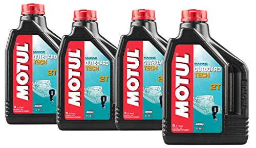 MOTUL Lubricantes para Motor 2 Tiempos Fuera Borda Technosynthese Outboard Tech 2T, Pack 8 litros