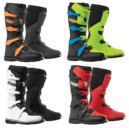 Motorbike Thor XP Blitz Adult MX Boots New 2020 Motocross Quad Off Road ATV MTB BMX Dirt Bike Enduro Men Racing Sports Boots (Fluo Acid Black,UK 11 / EU 48)