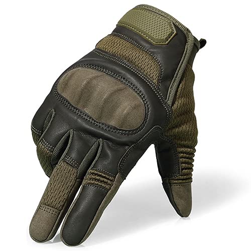 ZLKZZQ Guantes de Dedo Completo para Motocicleta de Cuero PU con Pantalla táctil, Equipo de protección para Carreras, Pit Bike, Moto, Motocross, Enduro -a69-S