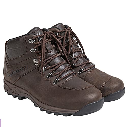 Zapato Moto Hombre, Botas De Moto Motocross Piel De Vacuno Vintage, Zapatos De Motocicleta ​Antideslizantes Botas Protectoras para Motociclismo