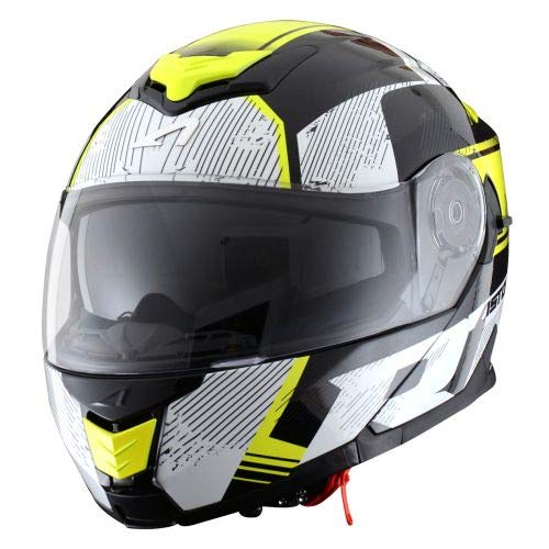 Astone Helmets - RT1200 Graphic VIP- Casque de moto modulable - Casque de moto polyvalent - Casque de moto homologué - Coque en polycarbonate - black/white/yellow fluo M