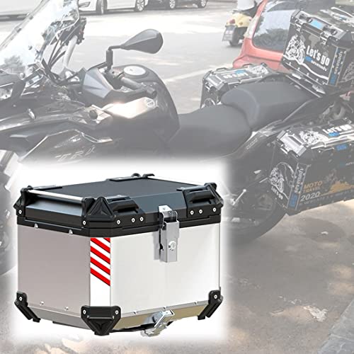 Universal Baúl De Moto Aluminio Maleta Motocicleta Topcase con Candado De Seguridad, 45L 50L Baul Moto Impermeable (Color : B, Size : 50L)