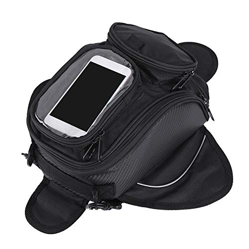 Mochila Magnética del Tanque de la Motocicleta, Bolso universal del tanque de aceite de la silla de montar de Oxford del bolso impermeable de la correa de la moto