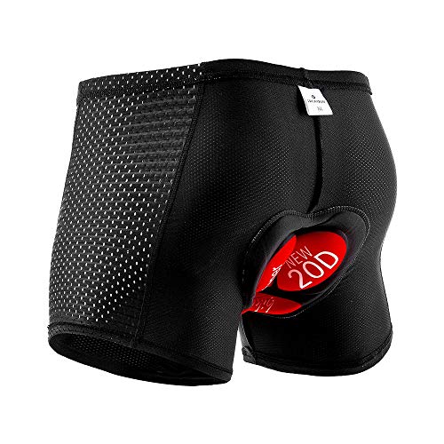 GIEADUN Pantalones Cortos de Ciclismo para Hombre/Ropa Interior Ciclismo De Hombre Calzoncillos Ciclismo Almohadilla De Gel/para Bici Ciclista Bicicleta MTB (Negro, Medium)