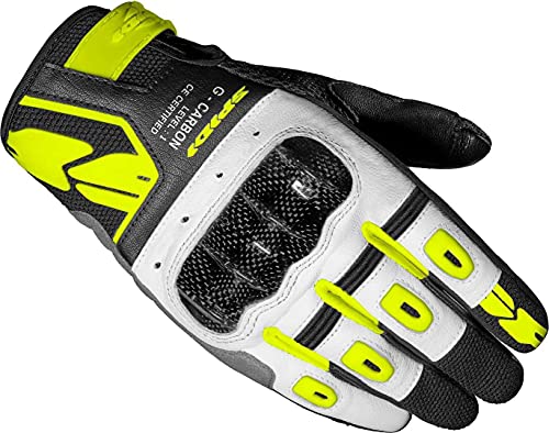 SPIDI G-Carbon Botas de Moto para Mujer (Black/White/Yellow,XS)