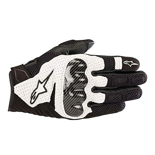 Alpinestars SMX-1 Air V2 - Guantes de Moto, Negro/Blanco, XXL