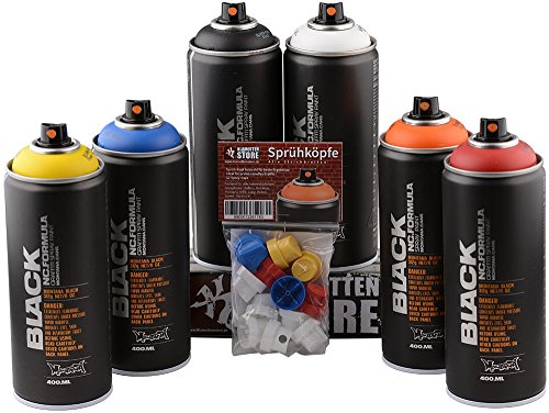 Montana Pack de 6 botes de spray Black Wildstyle de 400 ml