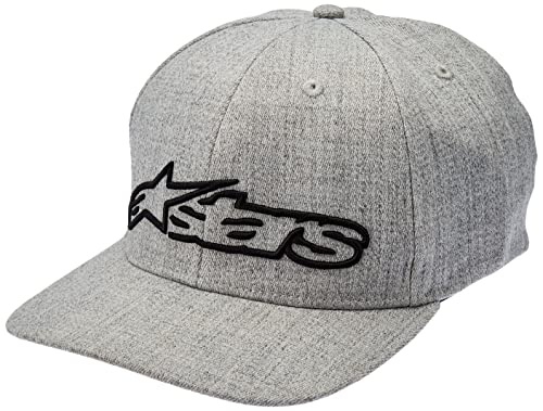 Alpinestar Blaze Flexfit Hat Gorra Flexfit Visera Curva Logo Bordado 3D, Hombre, dk Heather Gray/Black, LXL