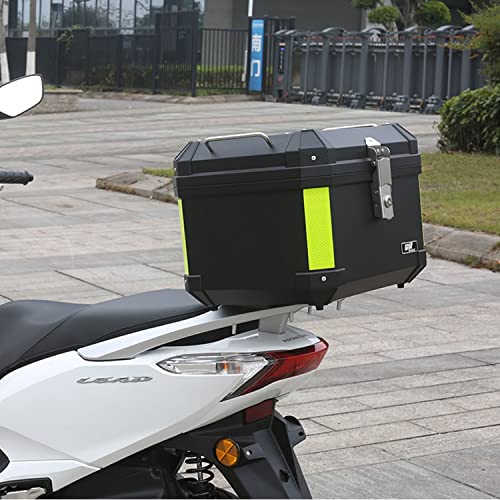 WNANCH Negro Universal Baúl De Moto Scooter Maleta 45 L Caja De Moto Topcase con Forro Interior Y Placa Base De LiberacióN Rápida