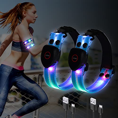 Banda Reflectante, 6 Piezas Brazalete Reflectante Alta Visibilidad, Ajustable Brazalete LED Running, Pulsera LED de Seguridad Brazalete luz para Correr, Practicar Senderismo y Ciclismo