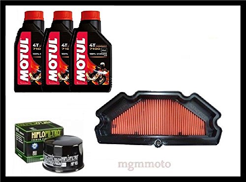 Kit de revisión Kawasaki ER6-N 2013-2016 Aceite Motul 7100 10W50 Filtro de aceite y aire