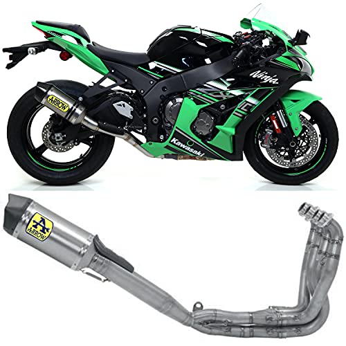 arrow tubo de escape completo competition evo 3 race-tech full titanio fondo carby compatible con kawasaki zx10r zx-10rr 2017 2018 2019 mototopgun 71199ckz