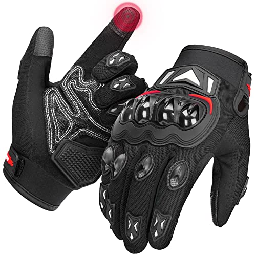 Guantes Moto Homologados para Hombre y Mujer, Guantes de Moto Transpirables Verano con Pantalla Táctil, Guantes con Protección Dedo Completo, para Motocross Bicicleta MTB Deportes al Aire Libre