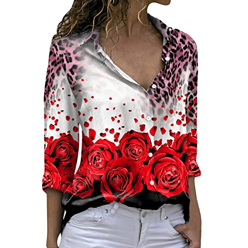 riou Blusa Mujer Otoño Elegante 2023 Baratas Bloque de Color Moda Camisa de Oficina Cuello en v Camiseta Chicas Adolescentes Suave y Confortable Jersey Tops Regalo