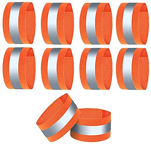 10 Pcs Bandas Reflectantes Brazalete Reflectante Bandas Bandas de Reflector de Alta Visibilidad Reflectante Banda Seguridad para Mujer Hombre Correr Ciclismo Caminar Seguridad al Aire Libre Bandas