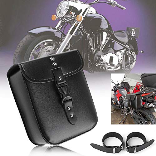 1 UNIDS Motocicleta PU Bolsa de Cuero de la Silla de Montar Impermeable lado Lateral de la Motocicleta Tanque de Equipaje Negro