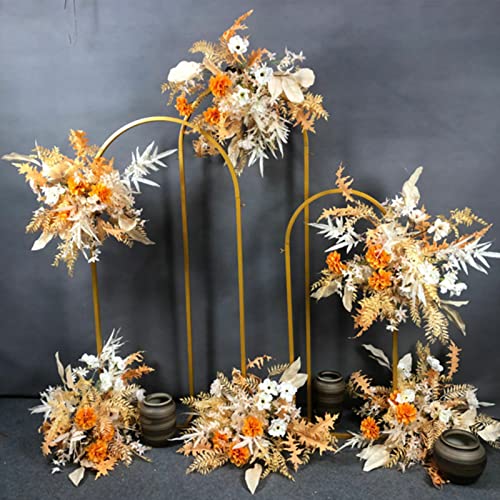 Marco de escalada para decoración de bodas,Arco de metal Props Ceremonia de boda Telón de fondo Marco de soporte Globo de hierro forjado Estante de flores,para el día de boda decoración - Pack de 3