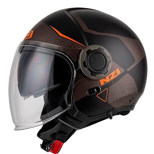 NZI RINGWAY Duo Xtrainer BO Mate | Casco de Moto Jet Abierto con Visor Solar - Unisex Hombre y Mujer Homologado ECE (XL)