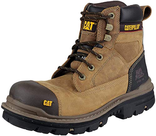 Caterpillar Mens Gravel 6 Inch Leather Work Safety Boots Brown