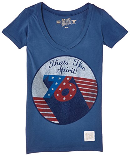 Original Retro The Brand 76 USA - Camiseta, con Manga Corta, con Cuello Redondo para Hombre, Color Blau - blue/76 USA Printed, Talla XS