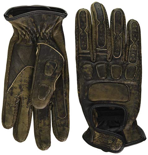 Bikers Gear Australia Guantes clásicos de Cuero de Ajuste Suave, Color marrón, Talla L