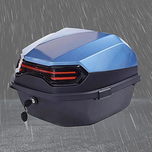 Baúl Moto Universal, Caja De Moto con Candado De Seguridad, Maletero De Moto Impermeable, 40L Baúl De ABS para Almacenamiento Casco (Color : Blue)