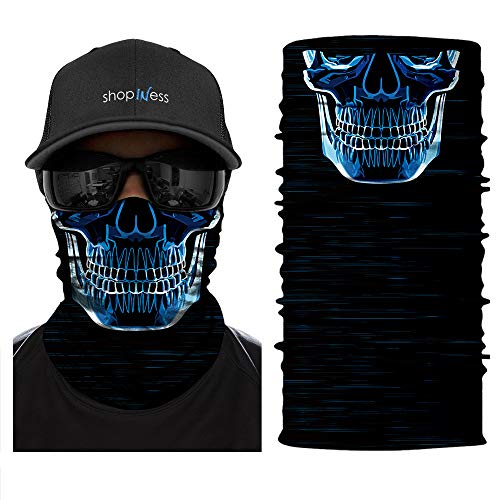 ShopINess Pañuelo bandana Braga Cuello Calavera Multifunción Unisex Adulto para Moto Deporte Fiestas Halloween y Carnaval (Scanner)