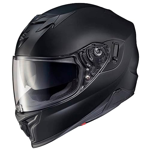 Scorpion Exo 520 EVO Air Negro Mate | Casco de Moto Integral con Visor Solar + Pinlock Antivaho | Unisex Hombre y Mujer Homologado ECE 22.06 (L)