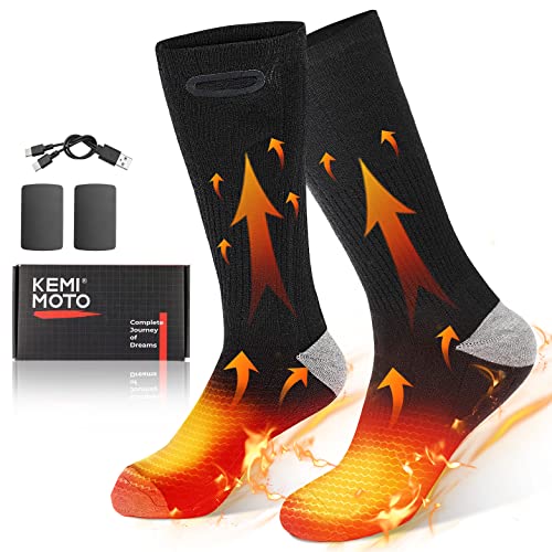 Calcetines Calefactables Electricos para Hombre y Mujer, Calcetines Térmicos de Invierno con Batería de 3800mAh, Calcetines Térmicos Cálidos de Algodón, para Motociclismo, Esqui,Deportes al Aire