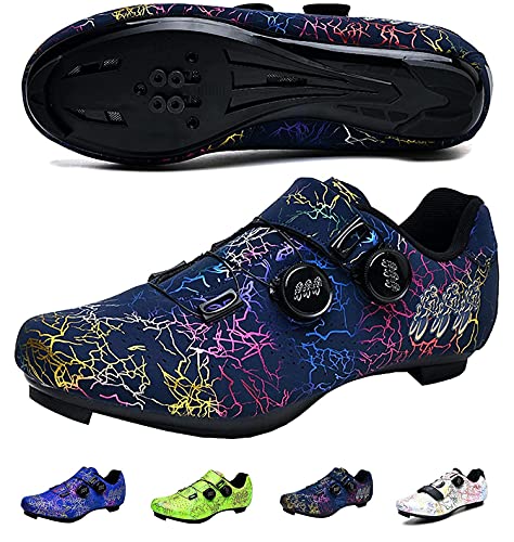 XRDSHY Zapatillas de Ciclismo Zapatillas de Bicicleta Zapatos Ciclismo Carretera MTB Hombre Mujer Zapatillas btt Spinning Road Bike Cycling Shoes Compatible SPD Indoor/Outdoor,Purple Lila-39 EU