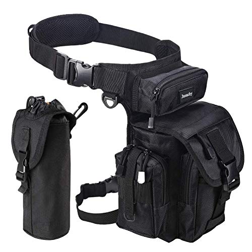 Jueachy Bolsa de Pierna Táctical Militar Impermeable Multifuncional, Bolso de Cintura al Aire Libre para Hombre Mujere, Riñoneras de Marcha para Correr Pesca Motociclismo Senderismo Camping Caza