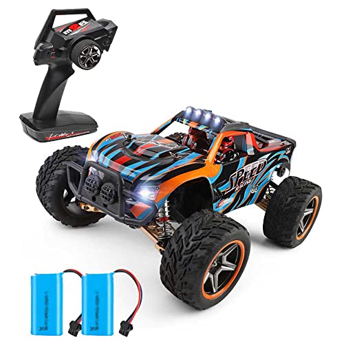 doerwye 1/10 Bigfoot Monster Remote Control Truck RTR, 4WD 550 Motor 45KM/H Fast Drift RC Rally Racing Car, 2.4G Aleación de Escala Completa Amortiguador hidráulico Vehículo de Escalada Todoterreno 2