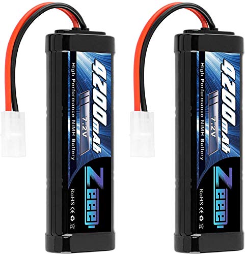 Zeee 7.2V 4200mAh RC NiMH Batería con Enchufe Tamiya para RC Car RC Truck HPI Losi Kyosho Tamiya Hobby (2 Unidades)