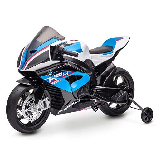 Playkin - BMW HP4 Blue Moto eléctrica 12V Recargable, para niños +3 años, Licencia Oficial, Control Remoto