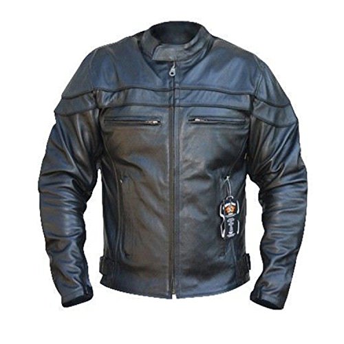 Australian Bikers Gear Chaqueta Sturgis Monza de moto para hombre en cuero con Protecciones TALLA 6XL