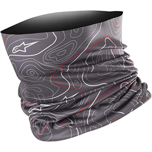 Alpinestars Contours Neck Tube - Calentador de cuello (antracita, gris y rojo)