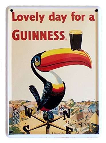 Guinness Placa metálica para pub, diseño de tucán