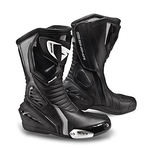 SHIMA RWX-6 Lady Black, Botas de Cuero para Motocicleta de Verano para Mujeres, Negro, 37