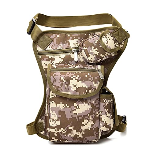 Ducomi Bolso de Pierna Hombre - Riñonera Mochila Moto Muslo para Camping, Senderismo, Ciclismo, Viaje y Senderismo - Bolso Riñonera Motociclista Coscial Táctico y Multitasche, Regalo Hombre (Camo)