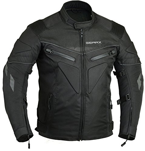 GearX Chaqueta protectora moto, acolchada, impermeable, reflectante, XXL